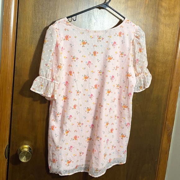 Reborn J Pink Floral Blouse with Ruffle Sleeves - Picture 4 of 4
